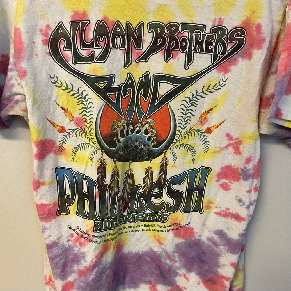 Allman Brothers Band Phil Lesh medium tie dye band tee tour tshirt - Picture 2 of 7